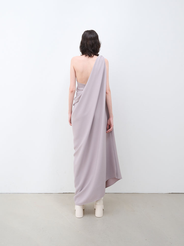 One shoulder georgette dress