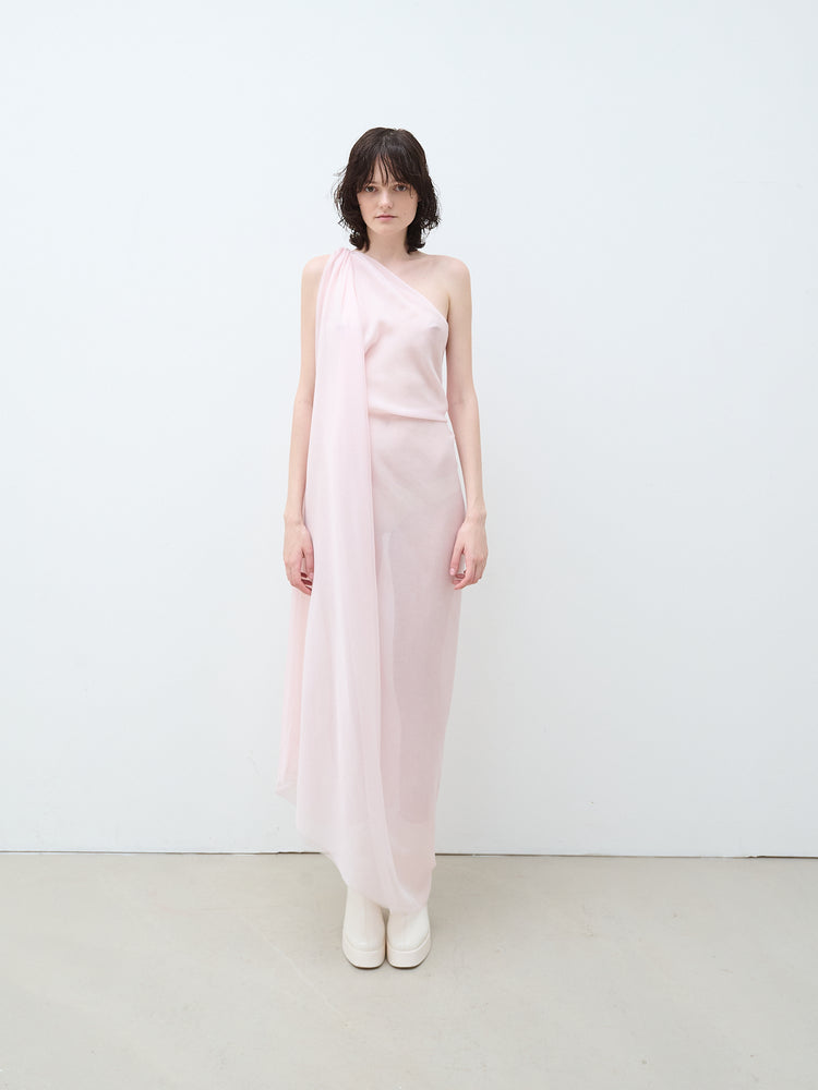 One shoulder chiffon dress