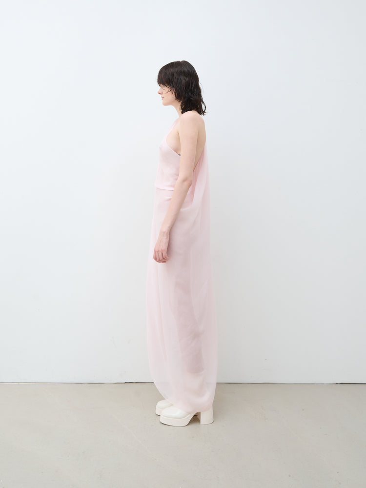 One shoulder chiffon dress