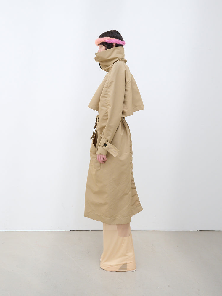 Trench coat with belted waist