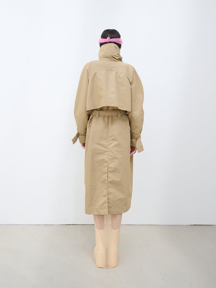 Trench coat with belted waist